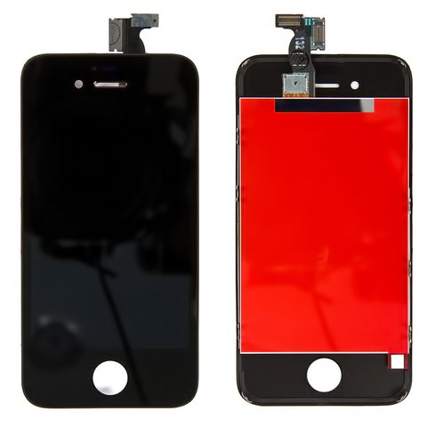 Дисплей для Apple iPhone 4S, чорний, з рамкою, High Copy