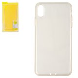Чохол Baseus для iPhone XS Max, золотистий, прозорий, Dust Free, силікон, #ARAPIPH65-A0V