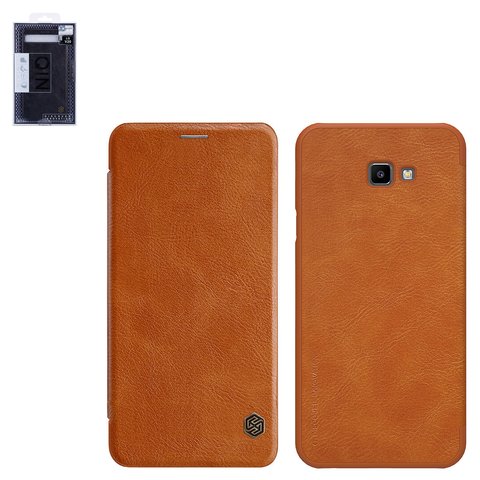 Чехол Nillkin Qin leather case для Samsung J410 Galaxy J4 Core, коричневый, книжка, пластик, PU кожа, #6902048169791
