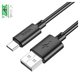 USB кабель Hoco X88, USB тип-C, USB тип-A, 100 см, 3 A, чорний, #6931474783349