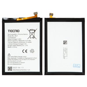 Акумулятор BL 39LT для Tecno Camon 12, Camon 12 Air CC6 , Spark 4, Spark 4 Lite, Spark Go Plus, Li Polymer, 3,85 B, 4000 мАг, Original PRC 
