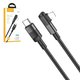 USB кабель Hoco U108, USB тип-C, Lightning, 200 см, 20 Вт, чорний, Г-подібний, в нейлоновому обплетенні, #6931474764867