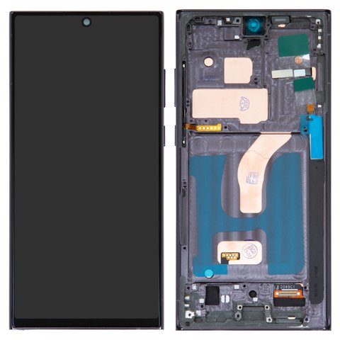 Дисплей для Samsung S908B Galaxy S22 Ultra 5G, чорний, з рамкою, Сopy, TFT 
