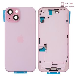 Корпус для iPhone 15, рожевий, з тримачем SIM карти, з боковими кнопками, Original PRC , EU version