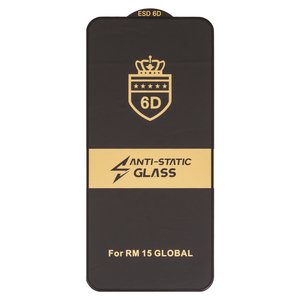 Захисне скло ESD 6D для Xiaomi Poco M7 4G, Redmi 15 4G, Redmi 15 5G, сумісне з чохлом, Full Glue, Anti Static, без упаковки , чорний, global version