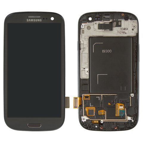 Дисплей для Samsung I9300 Galaxy S3, серый, Оригинал переклеено стекло 