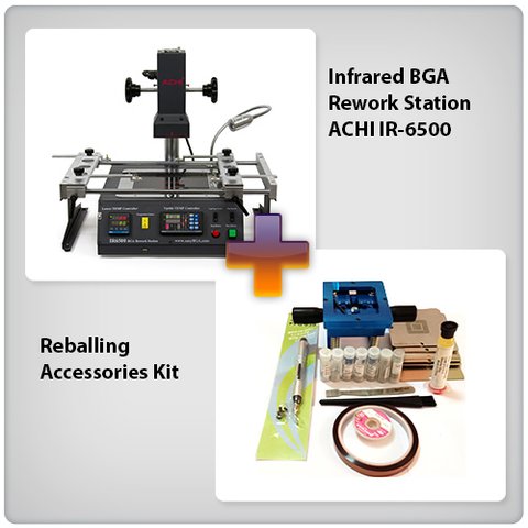 Infrared BGA Rework Station ACHI IR 6500 + Reballing Accessories Kit