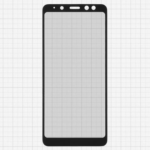 Vidrio de protección templado All Spares puede usarse con Samsung A530 Galaxy A8 2018 , Full Screen, compatible con estuche, negro, Este vidrio cubre toda la pantalla.