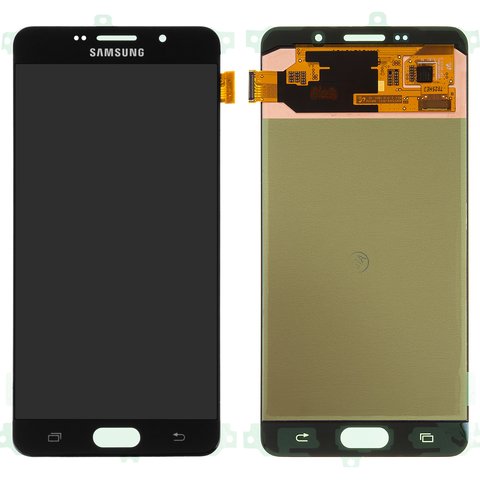Pantalla LCD puede usarse con Samsung A710 Galaxy A7 2016 , negro, sin marco, Original PRC , original glass