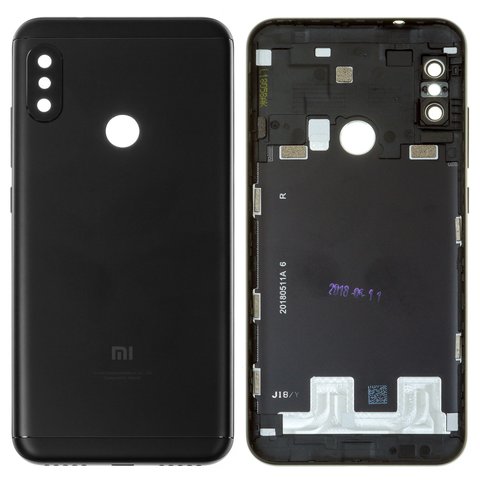 Housing Back Cover compatible with Xiaomi Mi A2 Lite, Redmi 6 Pro, black, M1805D1SG 