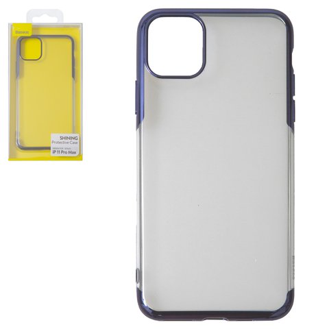 Case Baseus compatible with iPhone 11 Pro Max, dark blue, transparent, silicone  #ARAPIPH65S MD03