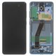 LCD compatible with Samsung G980 Galaxy S20, G981 Galaxy S20 5G, (dark blue, with frame, Original (PRC), cloud blue)