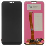 LCD compatible with Huawei Honor 10, (black, without frame, High Copy, with fingerprint scanner (Touch ID), COL-L29)