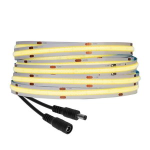 Tira de luces LED COB 480 diodos LED, luz blanca cálida RA90, DC 24V, 5 m 