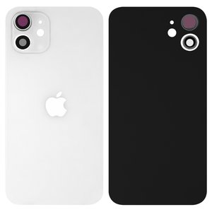 Panel trasero de carcasa puede usarse con iPhone 12, blanco, con vidrio de cámara, small hole