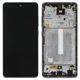 Pantalla LCD puede usarse con Samsung A525 Galaxy A52, A526 Galaxy A52 5G, morado, con marco, Original (PRC)