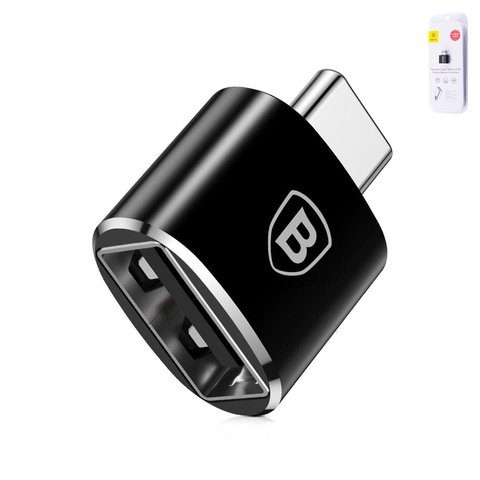 Adapter Baseus Exquisite, USB type A, USB type C, black  #CATOTG 01