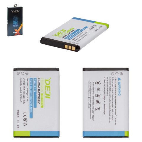 Batería Deji BL 4C puede usarse con Nokia 6300, X2 00, Li ion, 3.7 V, 890 mAh