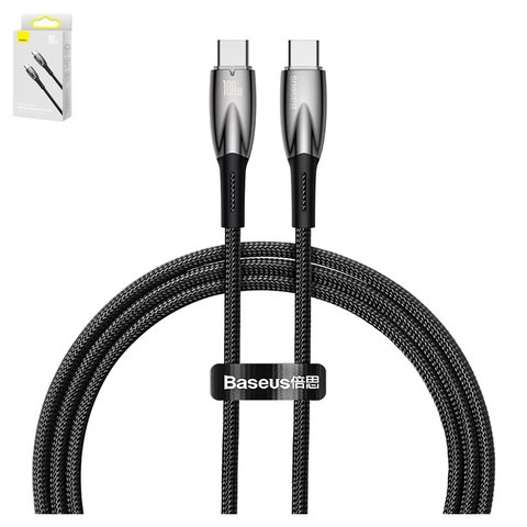USB Cable Baseus Glimmer, 2xUSB type C, 100 cm, 100 W, black  #CADH000701