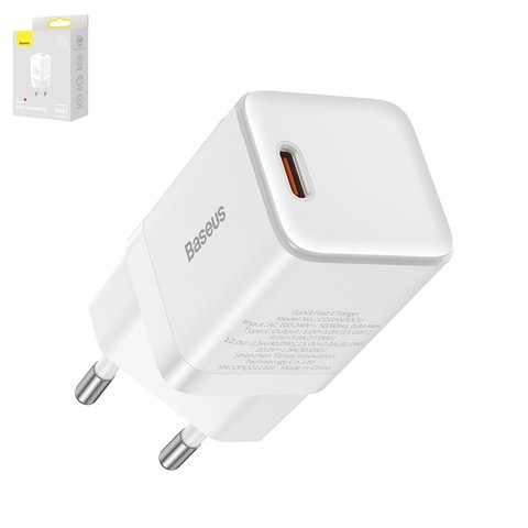 Mains Charger Baseus GaN3, 30 W, Quick Charge, white, 1 output  #CCGN010102