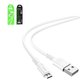 Cable USB Hoco X62, USB tipo-A, micro USB tipo-B, 100 cm, 2.4 A, blanco, #6931474748713