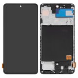 Дисплей для Samsung A515 Galaxy A51, черный, с рамкой, High Copy, (OLED)