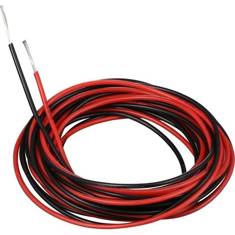 Alambre con aislamiento de silicona 26AWG, 0,16 мм², 1 m, rojo, UL3135
