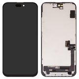 LCD compatible with iPhone 15 Plus, (black, with frame, AAA, (TFT), JK)