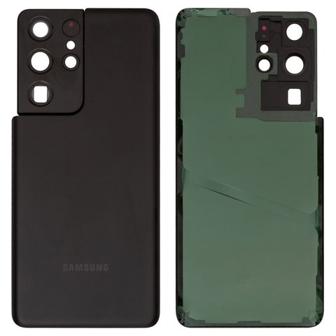 Housing Back Cover compatible with Samsung G998 Galaxy S21 Ultra 5G, black, with camera lens 