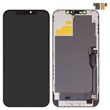 LCD compatible with iPhone 12 Pro Max, (black, with frame, without IC, (OLED), OEM hard, SL)