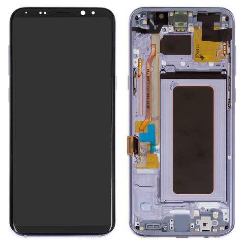 LCD compatible with Samsung G955 Galaxy S8 Plus, gray, with frame, Original PRC , orchid Gray, original glass 