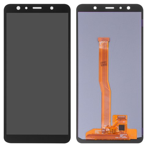 LCD compatible with Samsung A750 Galaxy A7 2018 , black, without frame, High Copy, with wide edge, OLED  