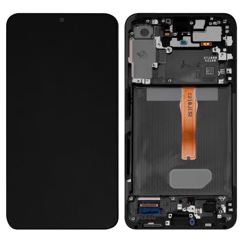 LCD compatible with Samsung S906 Galaxy S22 Plus 5G, black, with frame, Original PRC