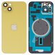Housing Back Cover compatible with iPhone 14 Plus, (yellow, with camera lens, PRC, yellow)