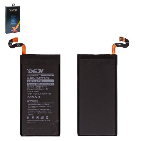 Battery Deji EB BG950ABE EB BG950ABA compatible with Samsung G950 Galaxy S8, G950F Galaxy S8, G950FD Galaxy S8, Li ion, 3.85 V, 3220 mAh