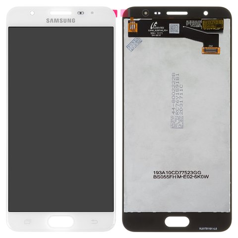 Pantalla LCD puede usarse con Samsung G610 Galaxy J7 Prime, SM G610 Galaxy On Nxt, blanco, sin marco, original vidrio reemplazado 
