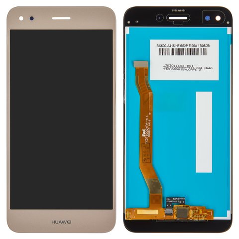 Pantalla LCD puede usarse con Huawei Nova Lite 2017 , P9 Lite mini, Y6 Pro 2017 , dorado, sin marco, Original PRC , SLA L02, SLA L22, SLA L03