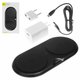Cargador inalámbrico Baseus Dual, Quick Charge, para dos teléfonos, 220 V, (USB tipo-C entrada 5V 3A/9V 3A), (salidas 5V/7.5V/10V), negro, USB tipo C, plástico, metal, #WXXHJ-01