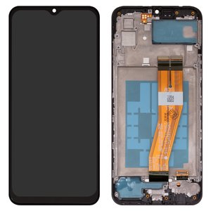 Pantalla LCD puede usarse con Samsung A035F Galaxy A03, negro, con marco, High Copy