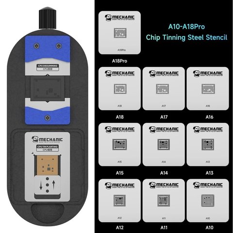 Fijador de placas Mechanic MagTin X, con plantilla BGA, para limpiar CPU, A10 A18 pro