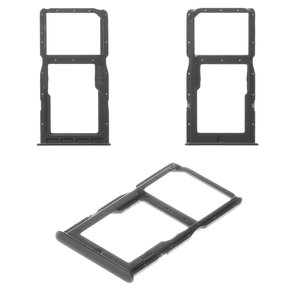 Держатель SIM карты для Huawei P30 Lite, черный, c держателем MMC