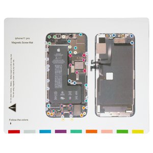 Килимок монтажний для Apple iPhone 11 Pro, магнітний, для розкладання шурупів