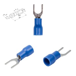 Наконечник SV1.25 4, 4 мм, вилковий, ізольований, синій, 10 шт., 0,5 1,5 мм²