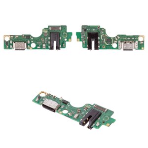 Шлейф для Tecno Pop 9 4G, Spark Go 1 KL4 , Spark Go 1S KL4h , конектора зарядки, з компонентами, High Copy, плата зарядки