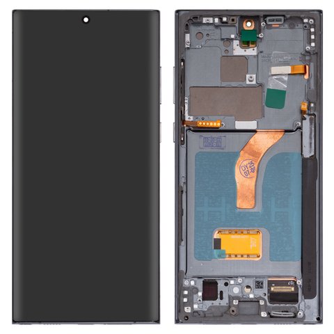 Дисплей для Samsung S908B Galaxy S22 Ultra 5G, зеленый, с рамкой, High Copy, OLED 