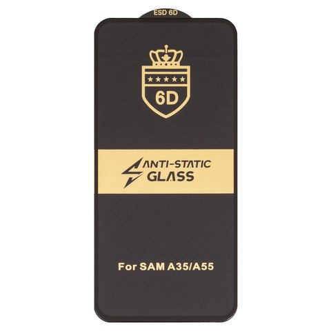 Захисне скло ESD 6D для Samsung A356 Galaxy A35 5G, A556 Galaxy A55, сумісне з чохлом, Full Glue, Anti Static, без упаковки , чорний